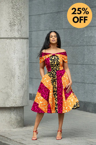 LARA MIDI SHOULDER DRESS Women’s Dress