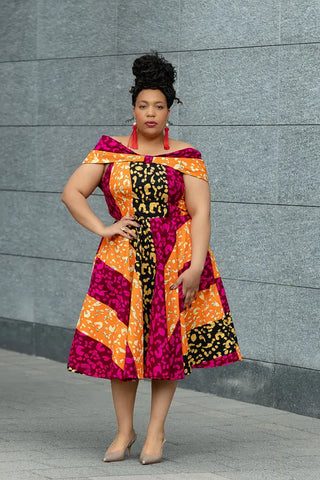 LARA MIDI SHOULDER DRESS Women’s Dress