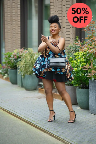 Leena Floral Flare Top Apparel & Accessories