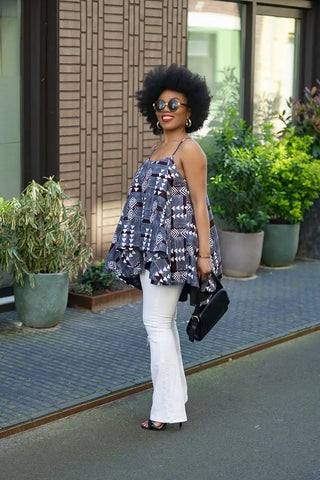 Leena Grey Flare Top Women’s Dress