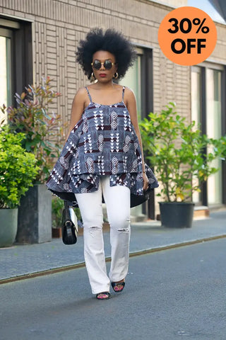 Leena Grey Flare Top Women’s Dress