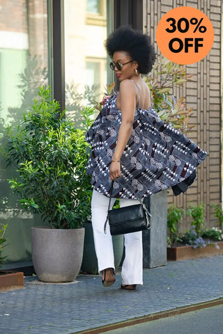 Leena Grey Flare Top Women’s Dress