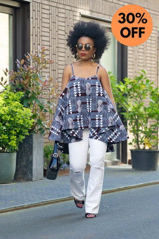 Leena Grey Flare Top Women’s Dress