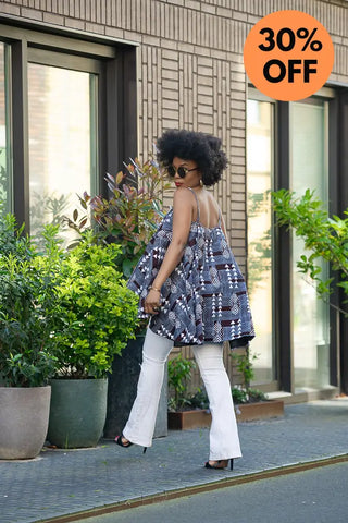 Leena Grey Flare Top Women’s Dress