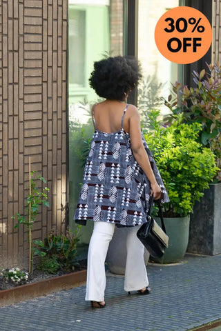 Leena Grey Flare Top Women’s Dress