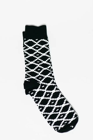 LOME BLACK AND WHITE SOCKS UK 4-8/EU 36-41