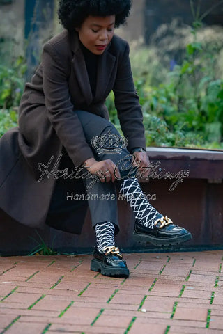 LOME BLACK AND WHITE SOCKS UK 4-8/EU 36-41