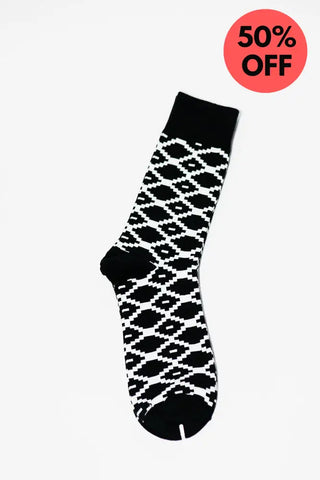 LOME BLACK AND WHITE SOCKS UK 4-8/EU 36-41