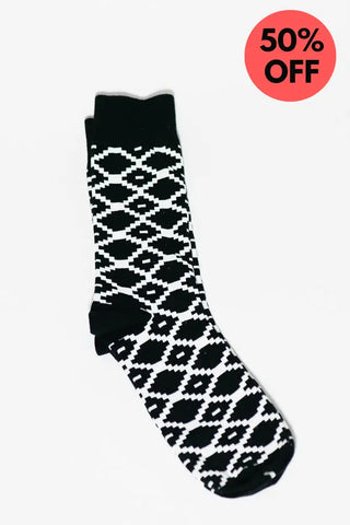 LOME BLACK AND WHITE SOCKS UK 4-8/EU 36-41
