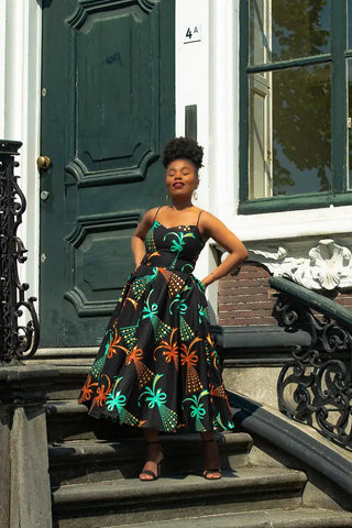 Lydia Gold Print Dress Dresses