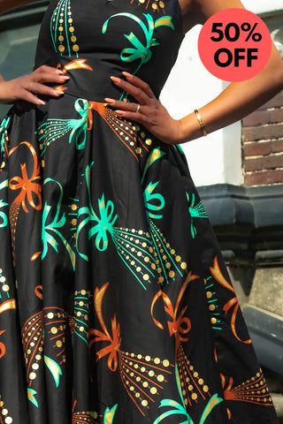 Lydia Gold Print Dress Dresses