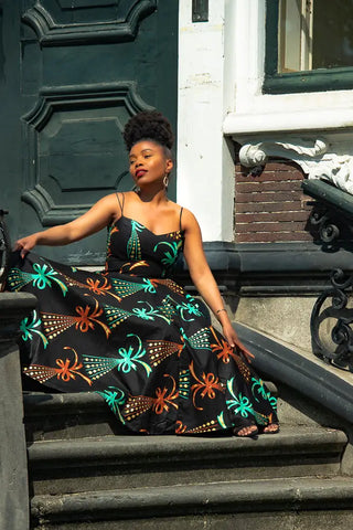 Lydia Gold Print Dress Dresses