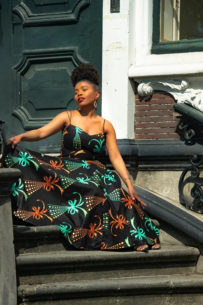Lydia Gold Print Dress Dresses