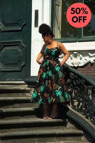 Lydia Gold Print Dress Dresses