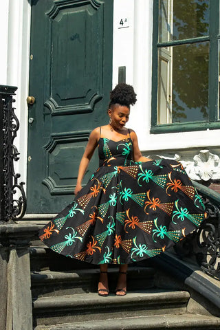 Lydia Gold Print Dress Dresses