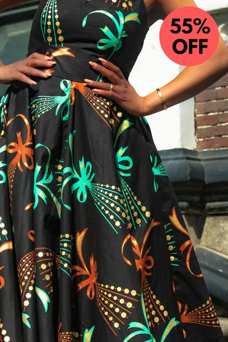 Lydia Gold Print Dress Dresses