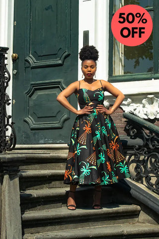 Lydia Gold Print Dress Dresses