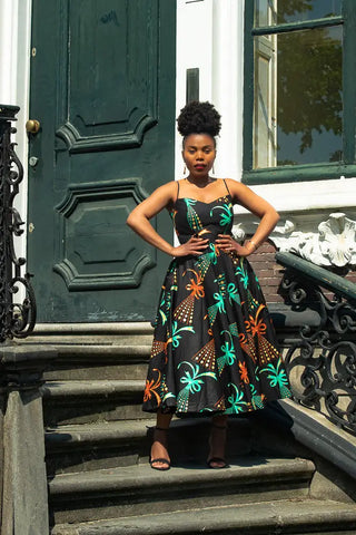 Lydia Gold Print Dress Dresses