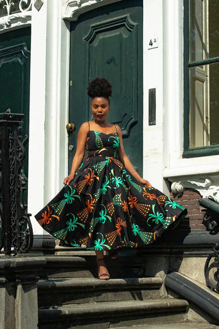 Lydia Gold Print Dress Dresses