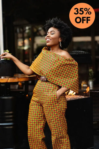 Makeda Orange Jumpsuit Women’s Dress