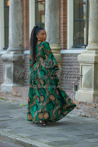 MALKIA GREEN MAXI DRESS Dresses