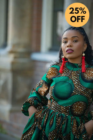 MALKIA GREEN MAXI DRESS Dresses