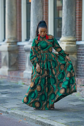 MALKIA GREEN MAXI DRESS Dresses