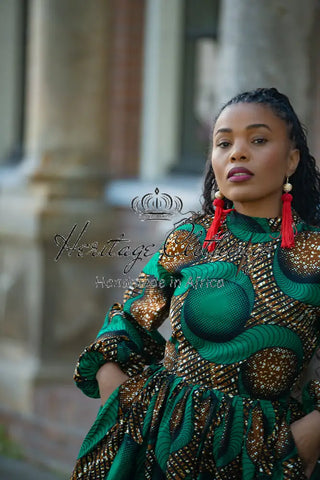 MALKIA GREEN MAXI DRESS Dresses