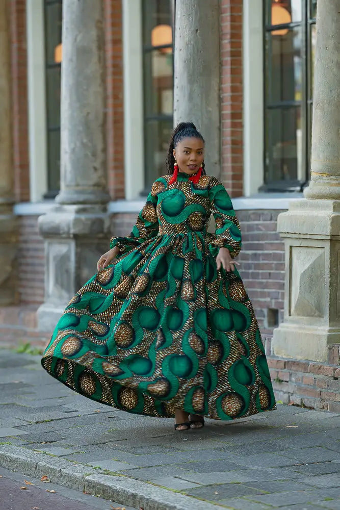 MALKIA GREEN MAXI DRESS Dresses