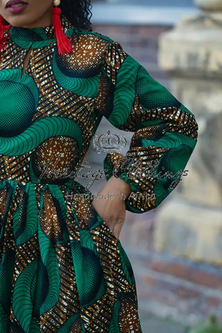 MALKIA GREEN MAXI DRESS Dresses