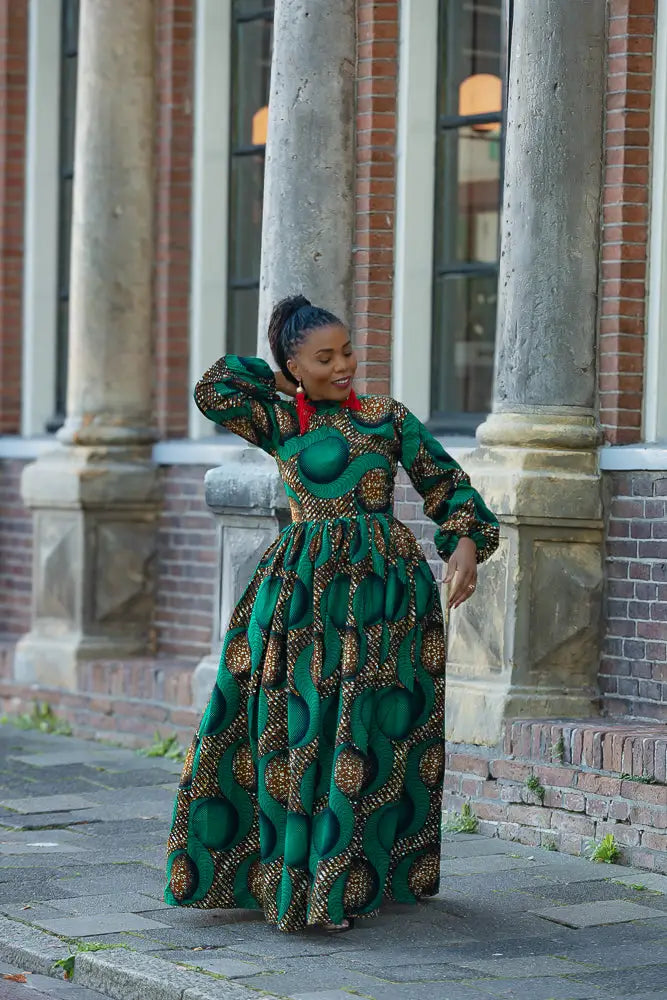 MALKIA GREEN MAXI DRESS Dresses