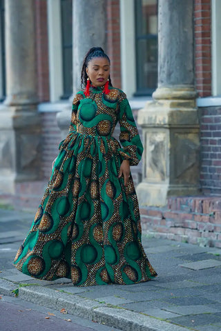 MALKIA GREEN MAXI DRESS Dresses