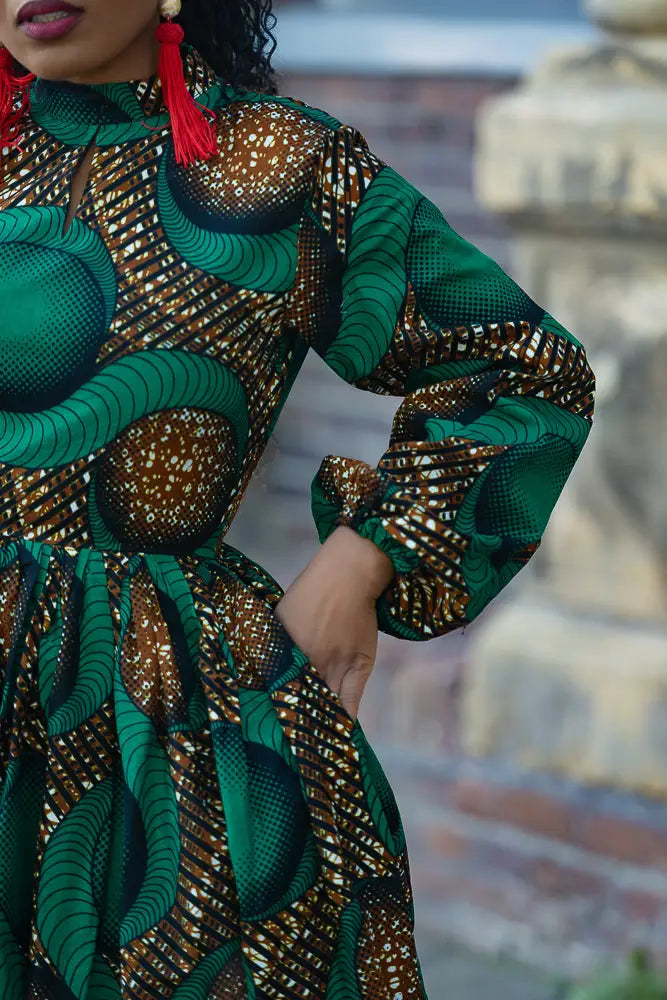 MALKIA GREEN MAXI DRESS Dresses