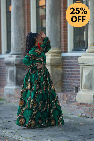 MALKIA GREEN MAXI DRESS Dresses