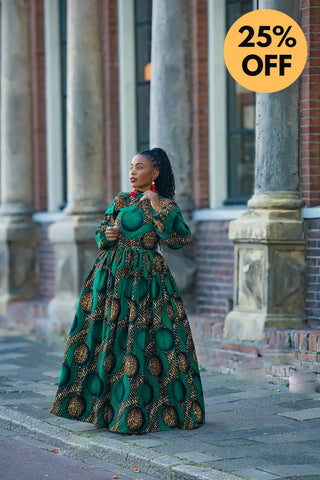 MALKIA GREEN MAXI DRESS Dresses