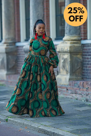 MALKIA GREEN MAXI DRESS Dresses