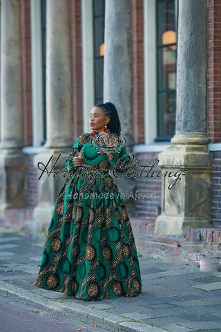 MALKIA GREEN MAXI DRESS Dresses