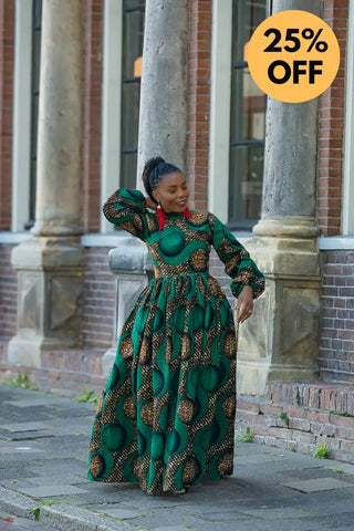 MALKIA GREEN MAXI DRESS Dresses