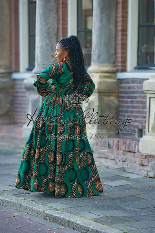 MALKIA GREEN MAXI DRESS Dresses