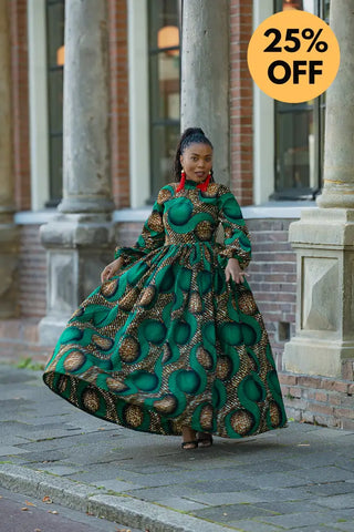 MALKIA GREEN MAXI DRESS Dresses