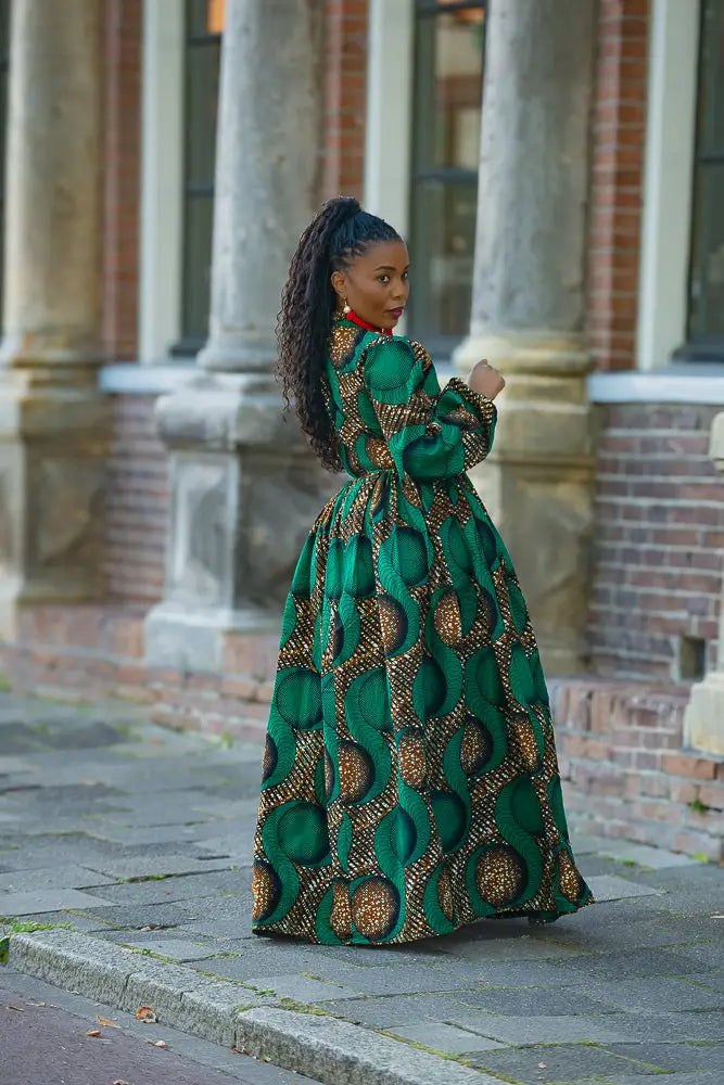 MALKIA GREEN MAXI DRESS Dresses
