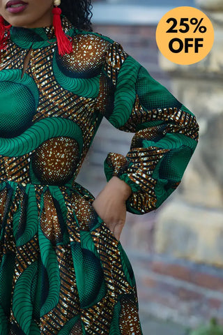 MALKIA GREEN MAXI DRESS Dresses