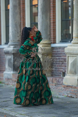 MALKIA GREEN MAXI DRESS Dresses