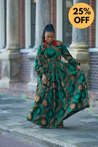 MALKIA GREEN MAXI DRESS Dresses