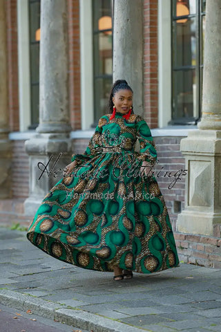 MALKIA GREEN MAXI DRESS Dresses