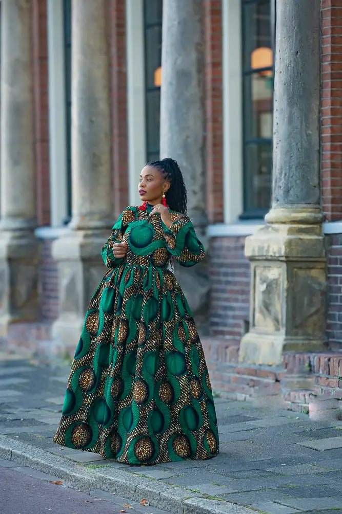 MALKIA GREEN MAXI DRESS Dresses