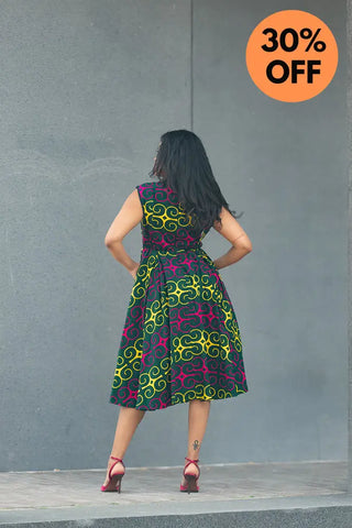 MASEGO MUTLICOLOUR MIDI DRESS Women’s Dress