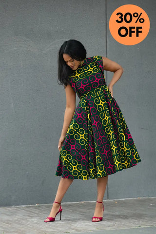 MASEGO MUTLICOLOUR MIDI DRESS Women’s Dress