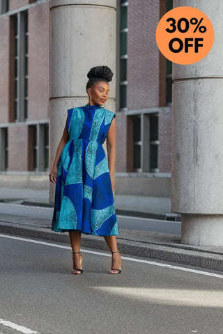 Masego Royal Blue Midi Dress