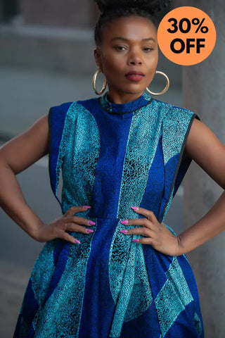 Masego Royal Blue Midi Dress